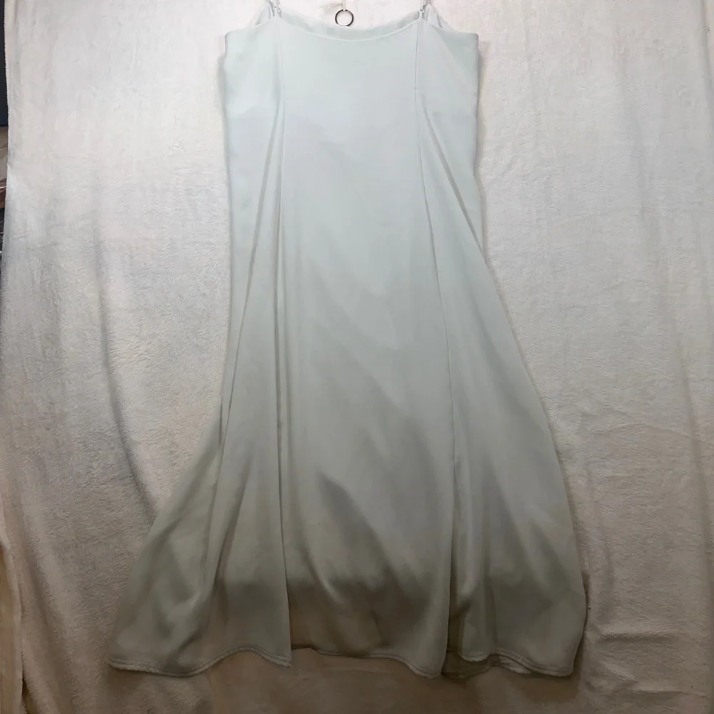 Aritzia Babaton Slip Dress Womens Size Large Light Green Slit Dressy Coquette - Picture 8 of 9